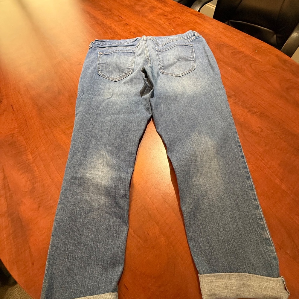 Old Navy Boyfriend Skinny Jeans | Size 14 Petite | Distressed Cuffed Denim - Picture 5 of 6
